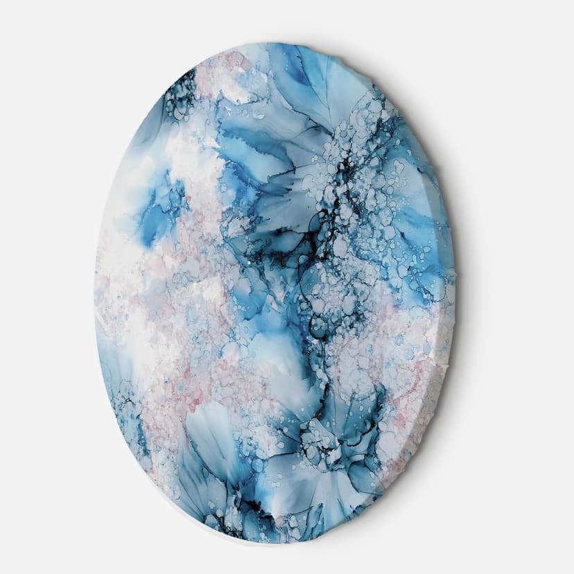 Tondo su tela Quadro Blu Astratto Acquerello