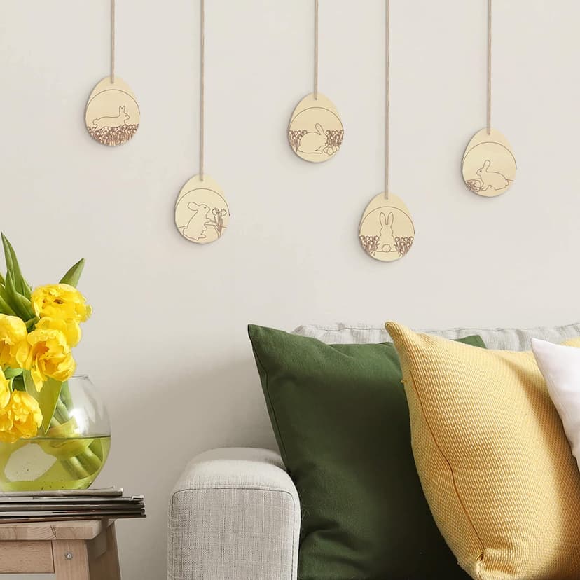 Baumschmuck Ostereier mit Hasen (5-teilig) mit Auf