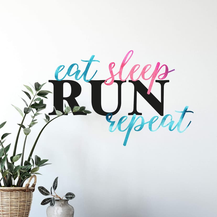 Adesivo murale - Eat Sleep Run Repeat - colorato