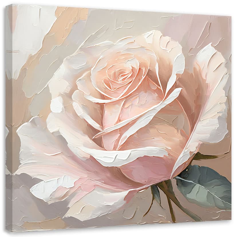 Stampa su tela, Rosa dipinta su tela