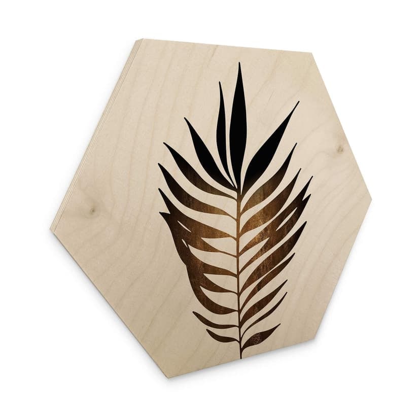 Esagono in legno Kubistika - Foglia oro
