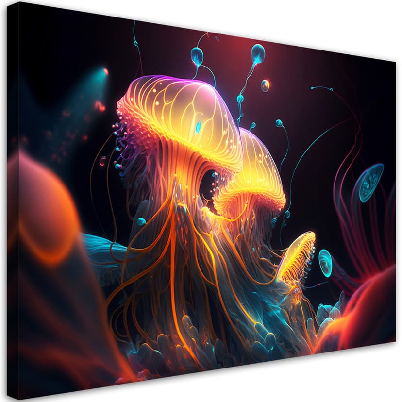 Stampa su tela con astrazione del mare colorato