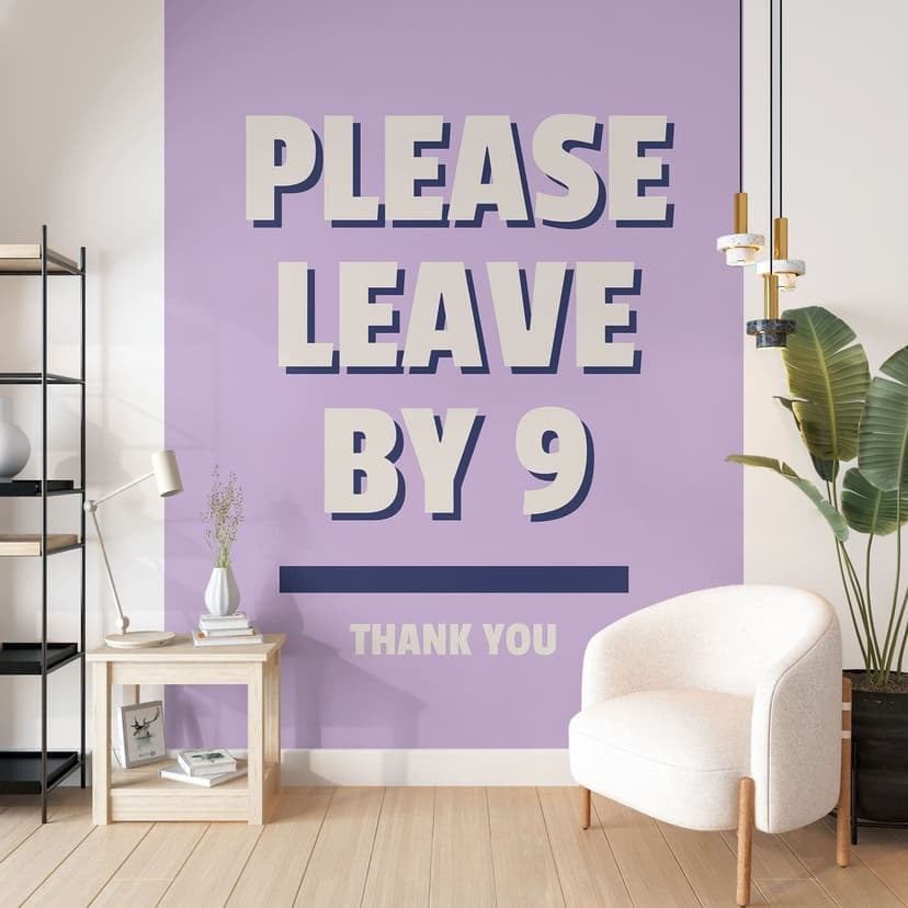 Fotomurale Please leave by 9 - Fritsch