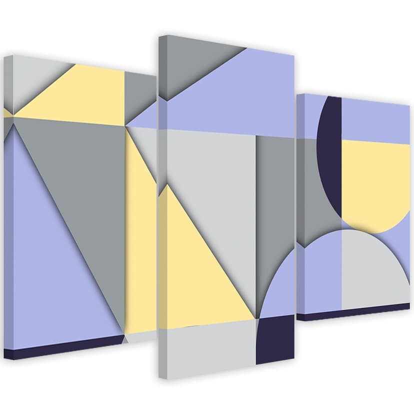 Stampa su tela in 3 parti, Forme astratte geometriche