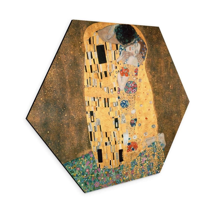 Esagono Alu-Dibond Klimt - Il bacio