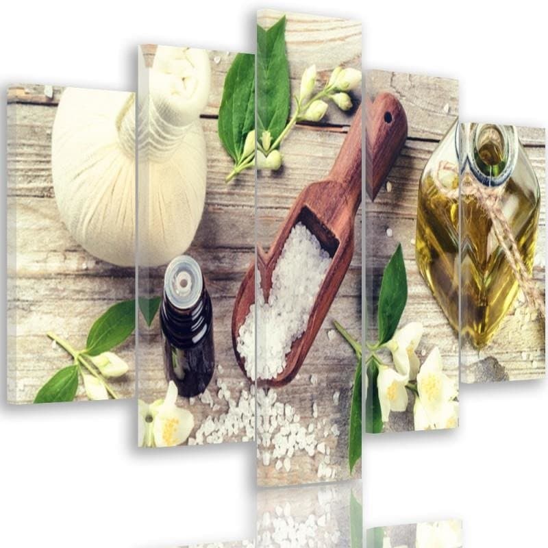 Stampa su tela 5 pezzi, erbe aromatiche