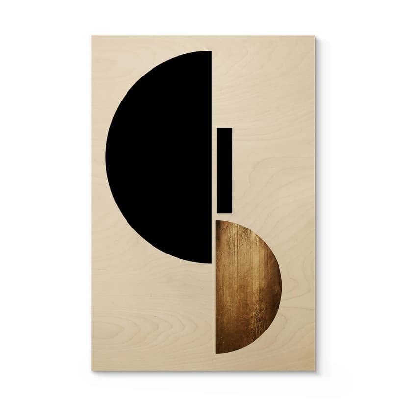 Stampa su legno Kubistika - Dorato