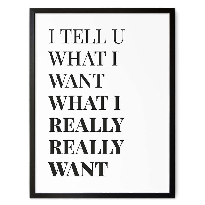 Poster I tell you what I want