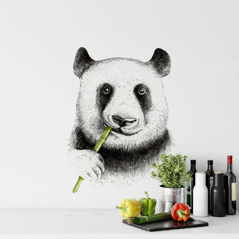 Adesivo murale Kvilis - Panda con bambù