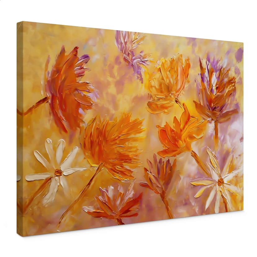 Stampe su tela Golden Blossom Rush | Arte botanica - Pomata