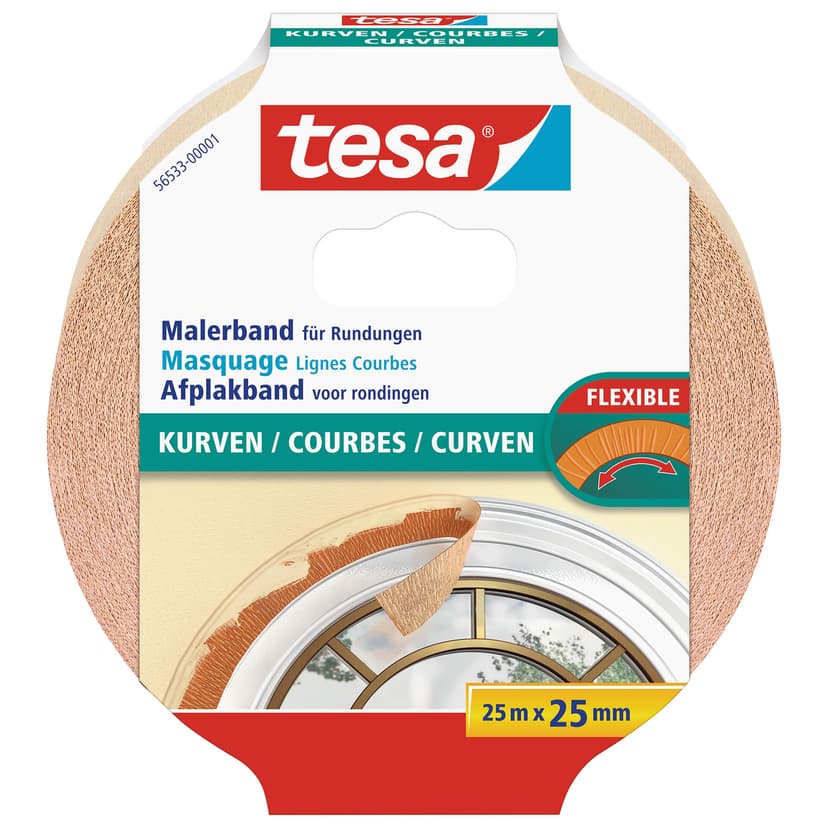 Tesa® Nastro da pittura Curve 25m x 25mm