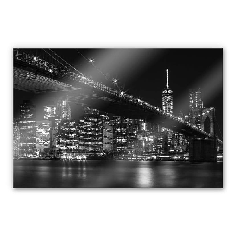 Stampa su vetro acrilico New York by night