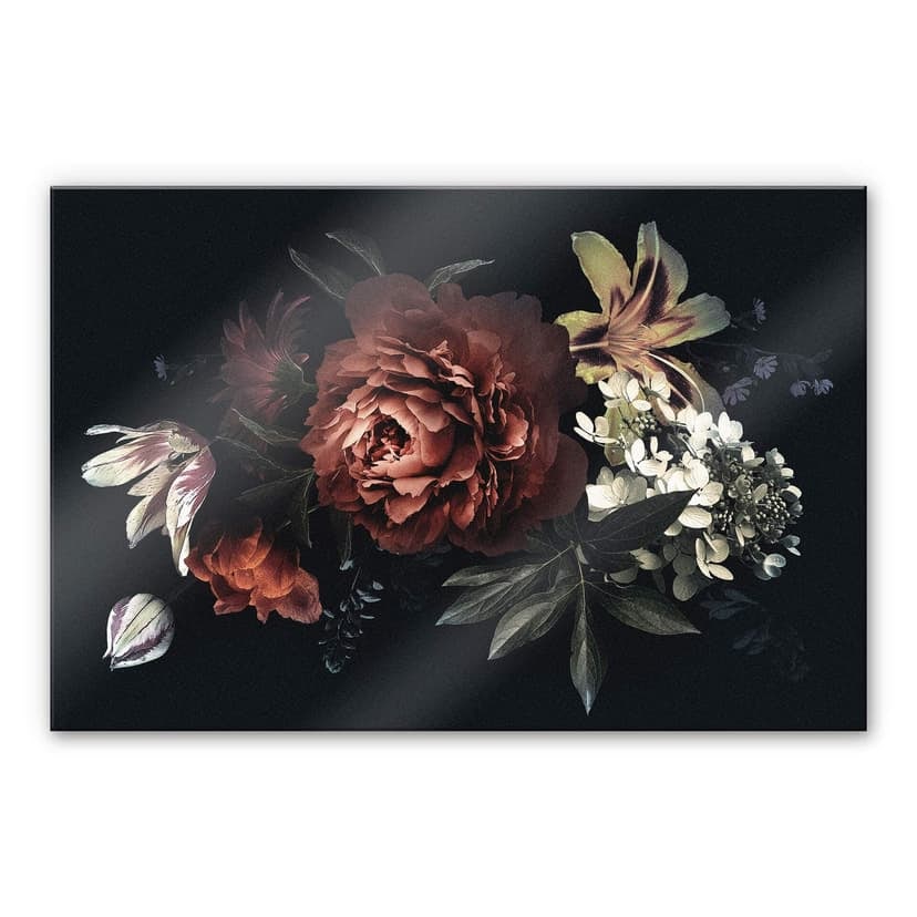 Stampa su vetro acrilico Bouquet di fiori rosso