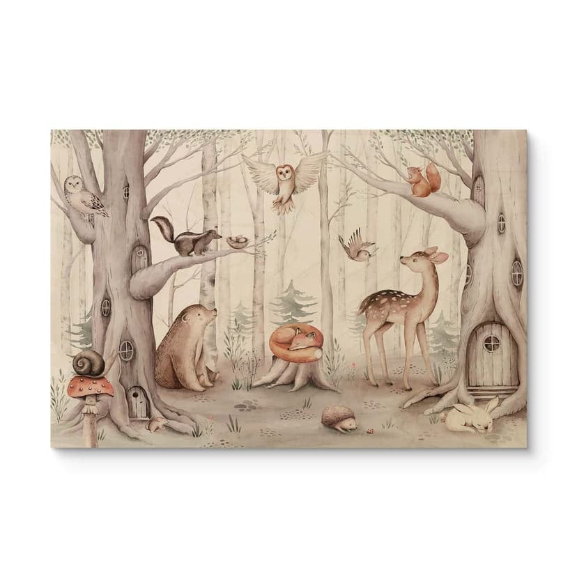 Stampa su legno Kvilis - Cute Forest Animals