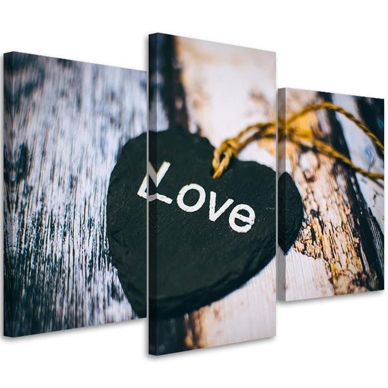 Stampa su tela 3 pezzi Cuore d'amore Retro vintage