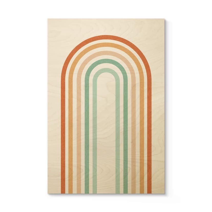 Stampa su legno Boho Rainbow