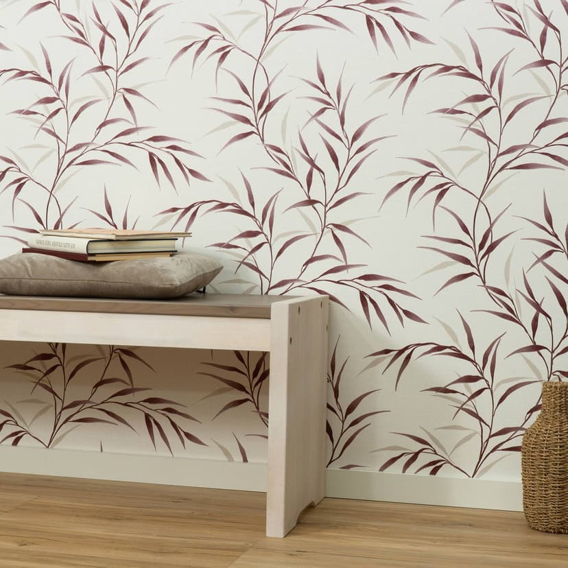 Guido Maria Kretschmer Carta da parati con motivo a foglie Yamato Fashion for Walls 5 rosso