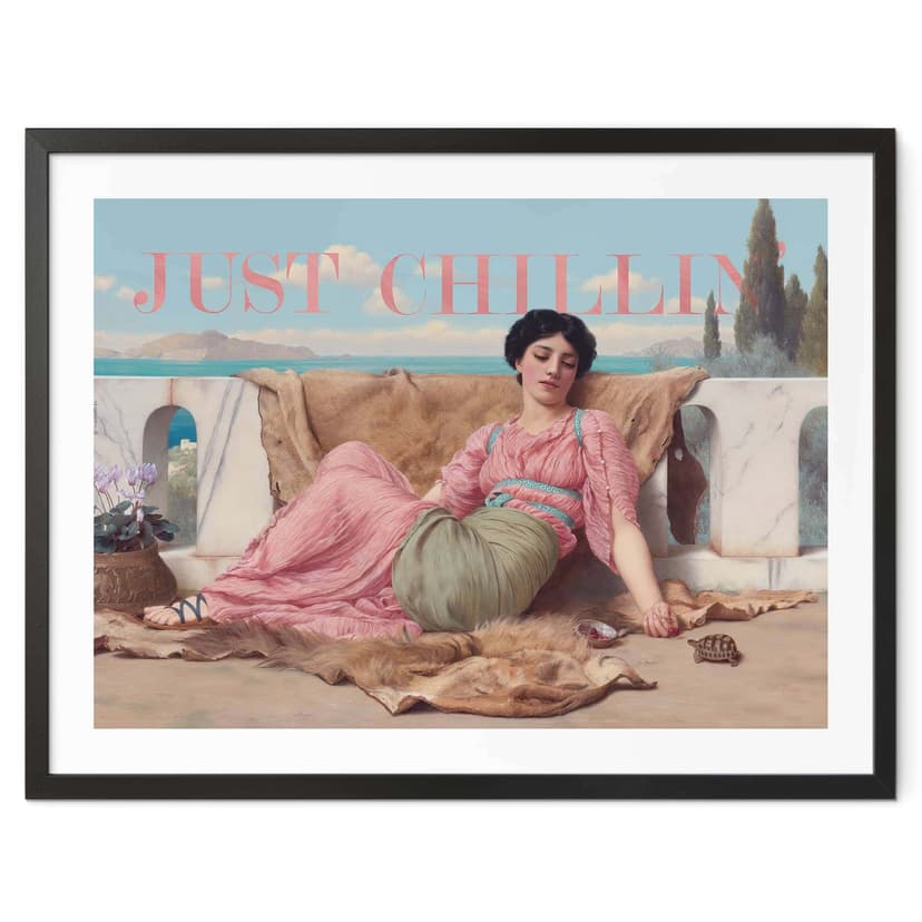 Poster Just Chillin - Ispirato a John William Godward