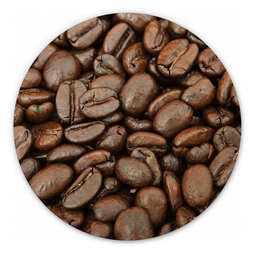 Stampa su legno Chicchi di caffè - tondo