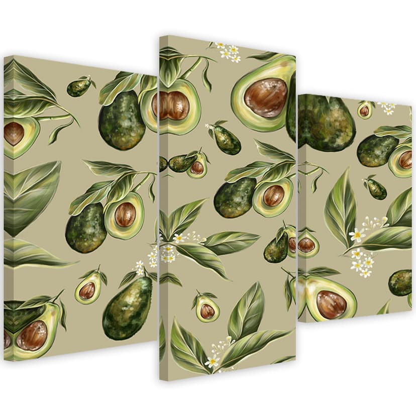 Stampa su tela 3 parti, metà avocado
