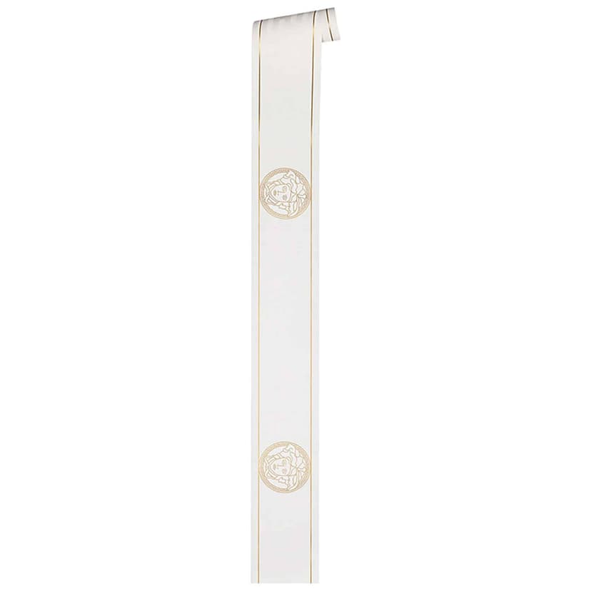 Bordo decorativo Versace Wallpaper Greek colore metallizzato, bianco