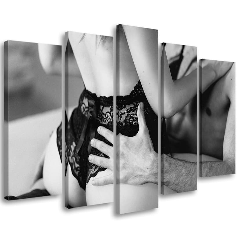 Stampa su tela 5 pezzi, corpo di coppia sexy