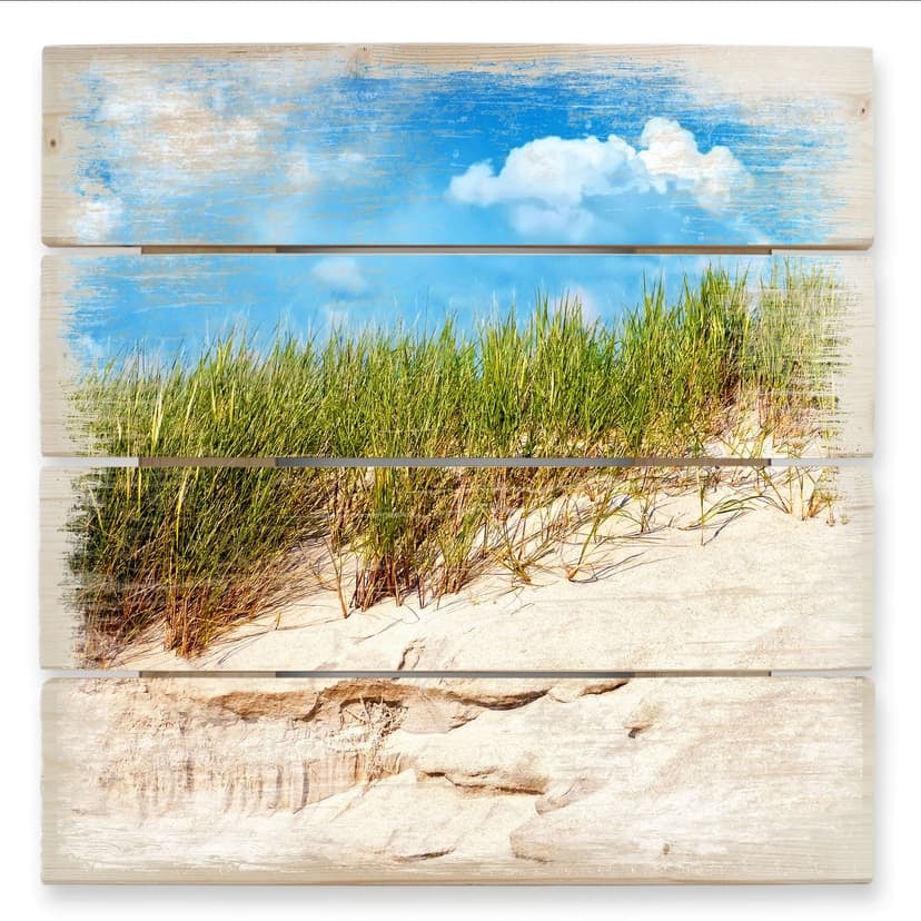 Stampa su legno - Paesaggio con dune sulla costa del Mar Baltico