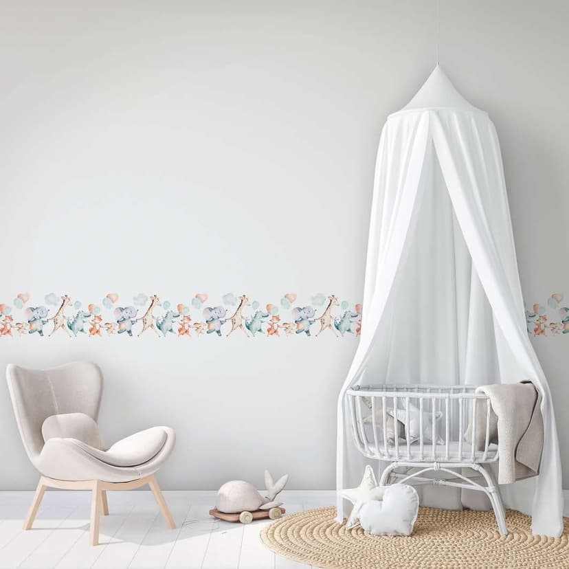Carta da parati per bambini, carta da parati in tessuto non tessuto Kids Walls bianco, blu, beige
