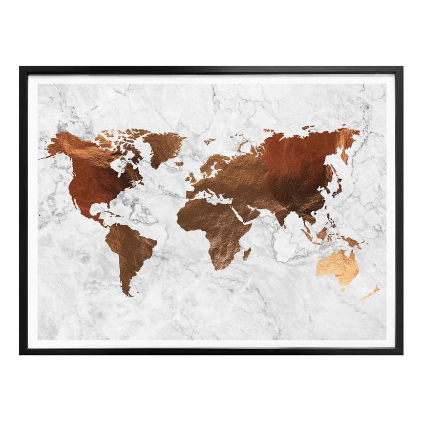 Poster effetto ramato – Mappamondo