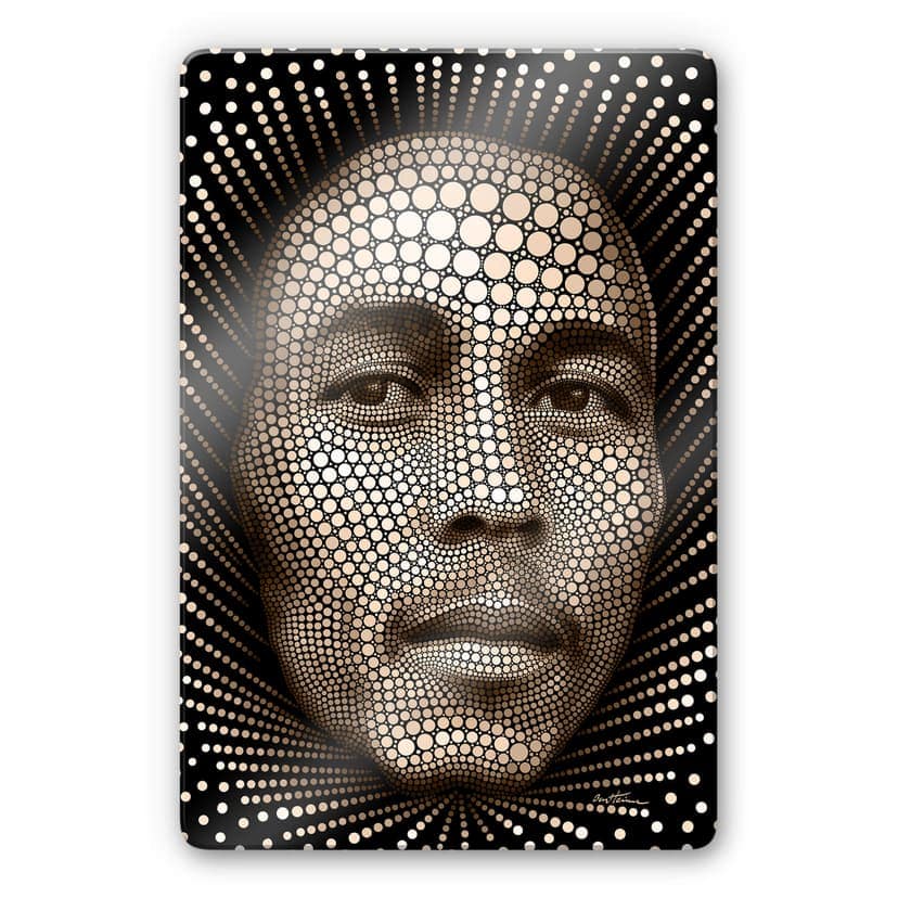 Stampa su vetro Ben Heine - Circlism: Bob Marley