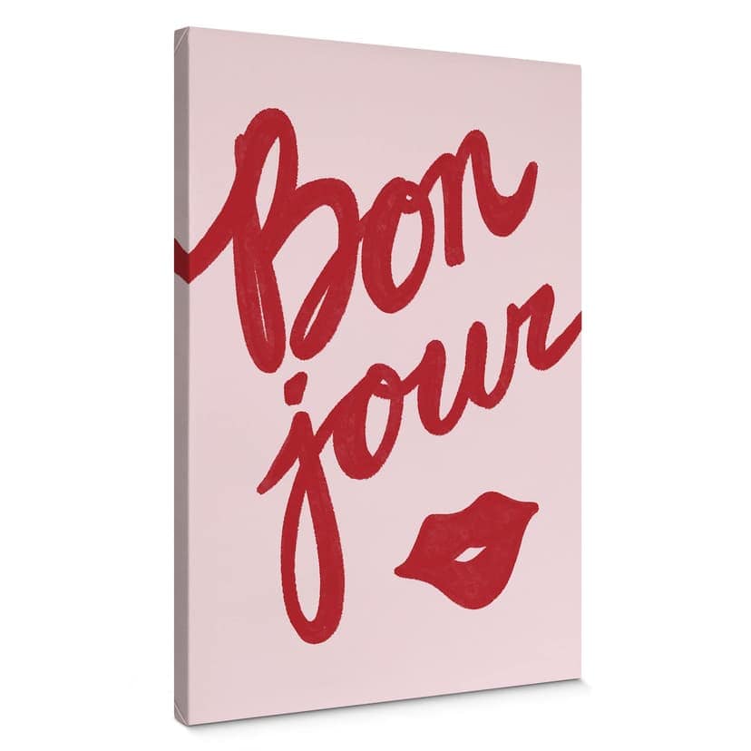Stampa su tela Bonjour con bocca che bacia - Fritsch