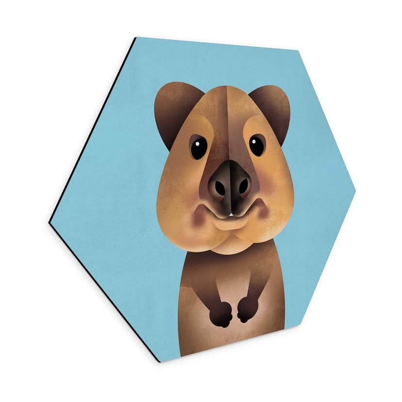 Esagono Alu-Dibond Braun - Quokka