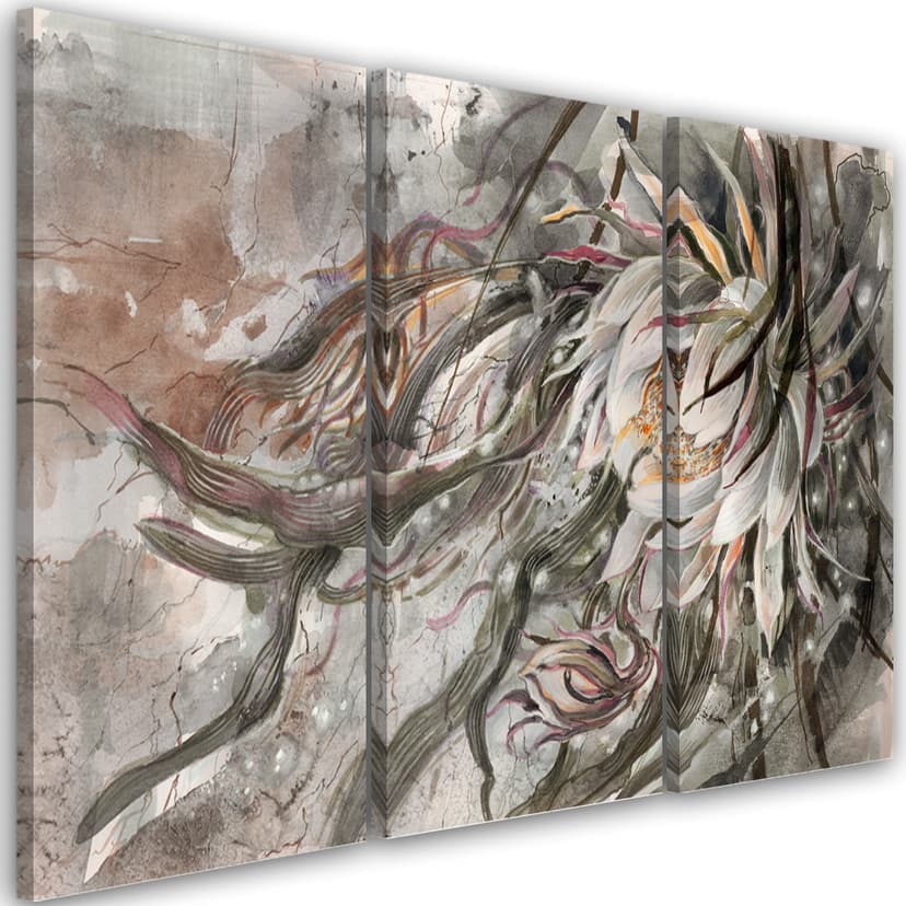 Stampa su tela in 3 pezzi, Fiore della Regina della Notte