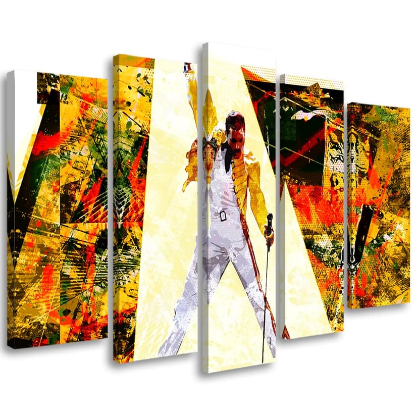 Stampa su tela 5 pezzi, Freddie Mercury