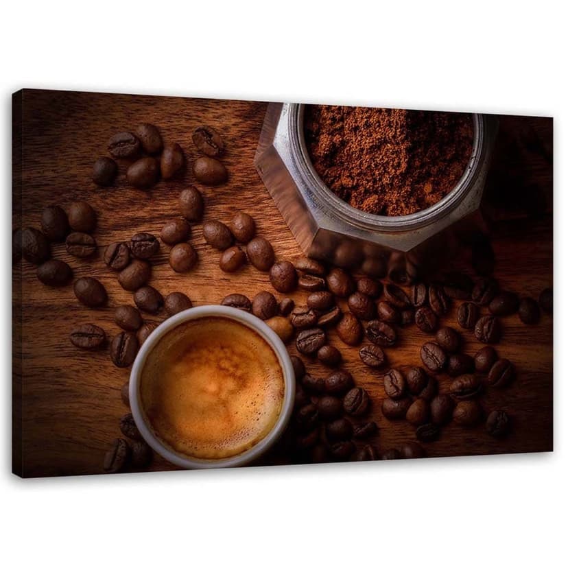 Stampe su tela, Tazza di caffè e chicchi di caffè