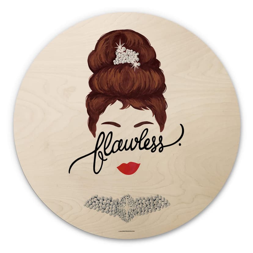 Stampa rotonda su legno Tohmé - Flawless Audrey