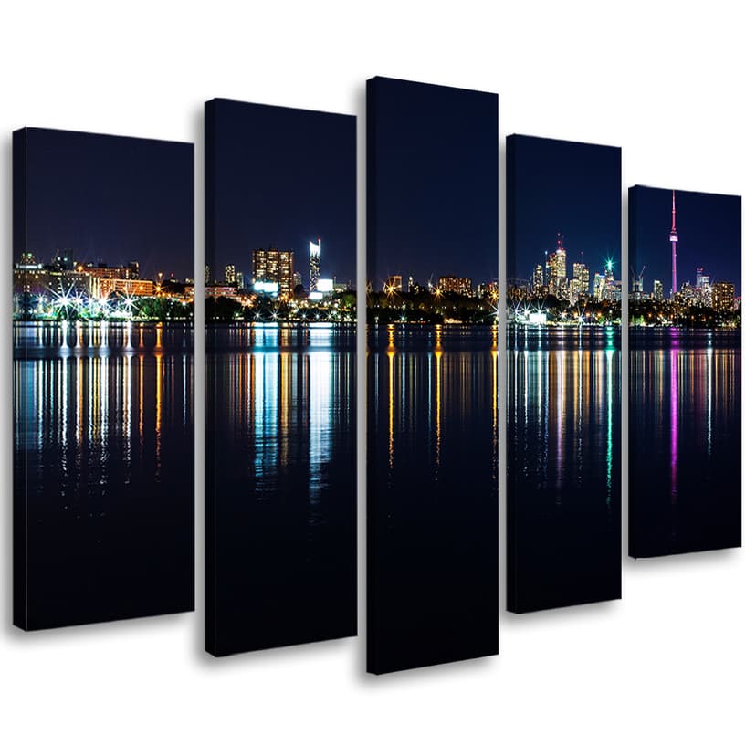 Stampa su tela 5 pezzi, Skyline di New York