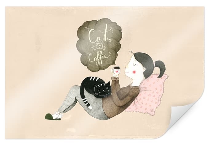 Poster Loske - Gatti e caffè