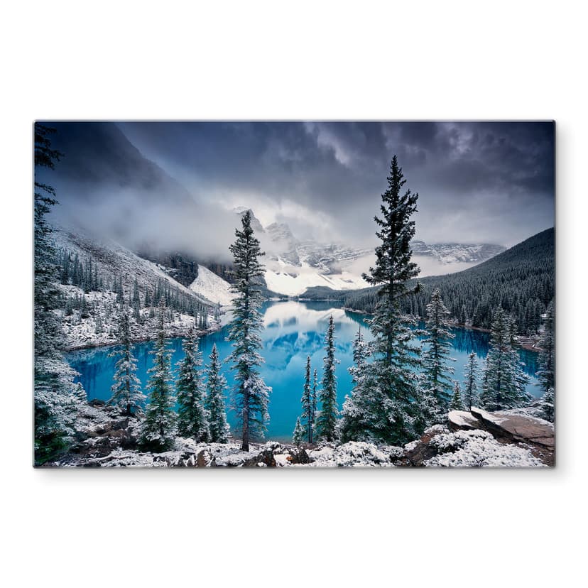 Glasbild Cole - Kalter Seeblick