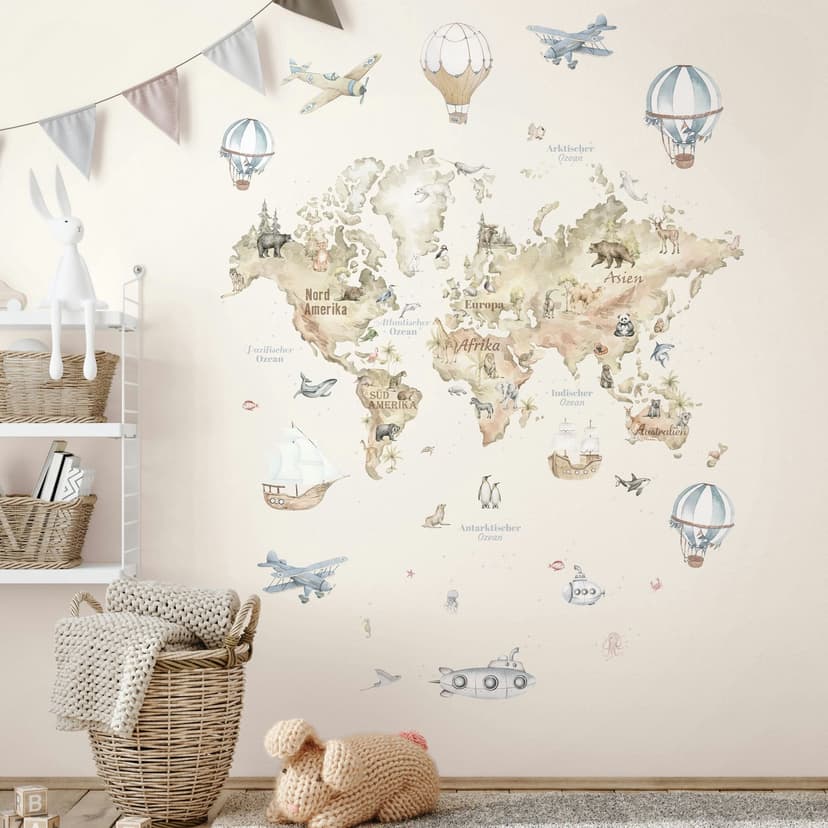 Carta da parati grafica in tessuto non tessuto per bambini, carta da parati classica opaca in beige, 2,70 x 1,59 m