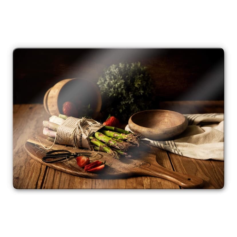 Glasbild Frischer Spargel