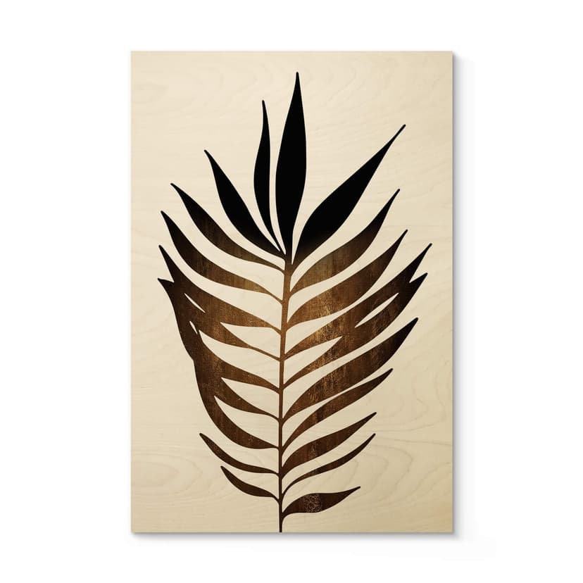 Stampa su legno Kubistika - Foglia oro