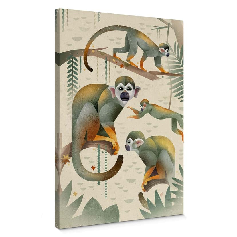 Stampa su tela Braun - Monkeys