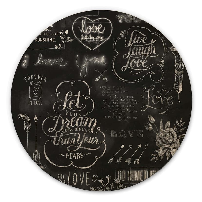 Stampa su legno World of good feelings - tondo