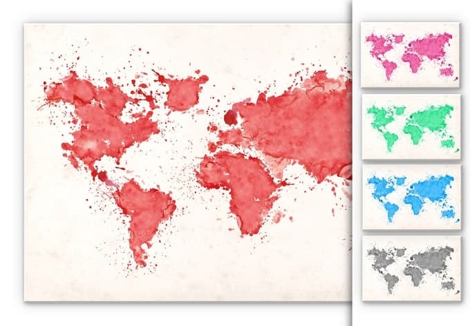 Stampa su Forex - Carta mondiale - acquarello