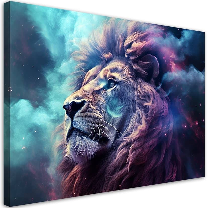 Quadro astrazione leone blu