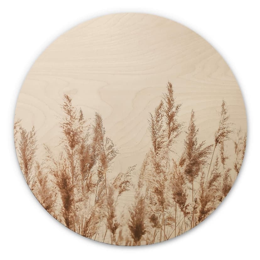 Stampa su legno - Erba tondo