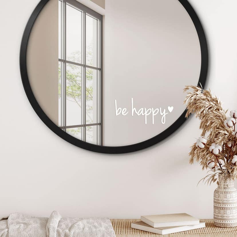 Adesivo specchio be happy + cuore