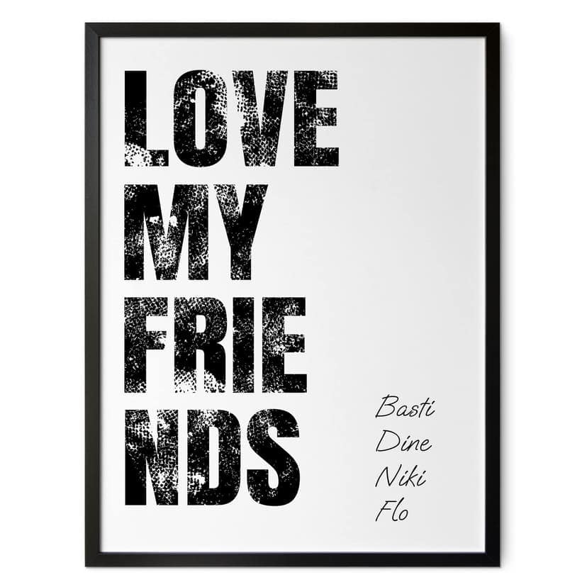 Poster personalizzabile Love my Friends