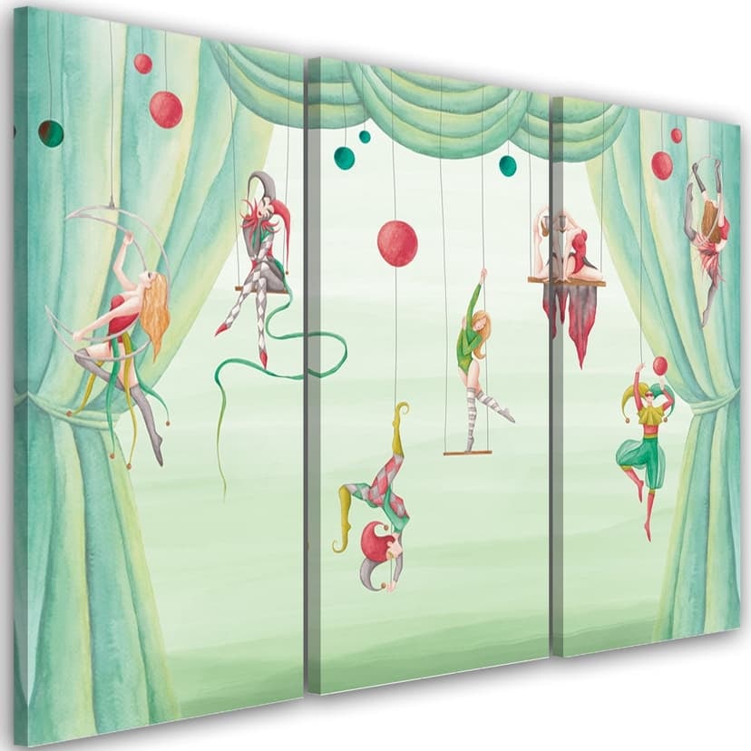 Stampa su tela in 3 pezzi, acrobata del circo